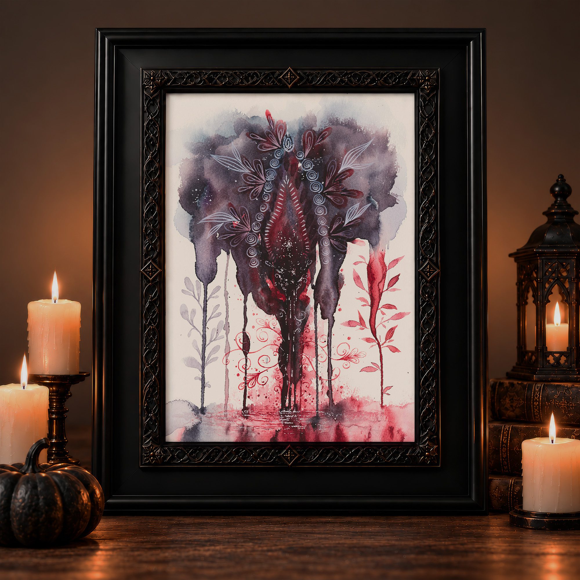 Yoni im Fluss bloody vulva halloween decor witchy season - Maria und der Pinsel