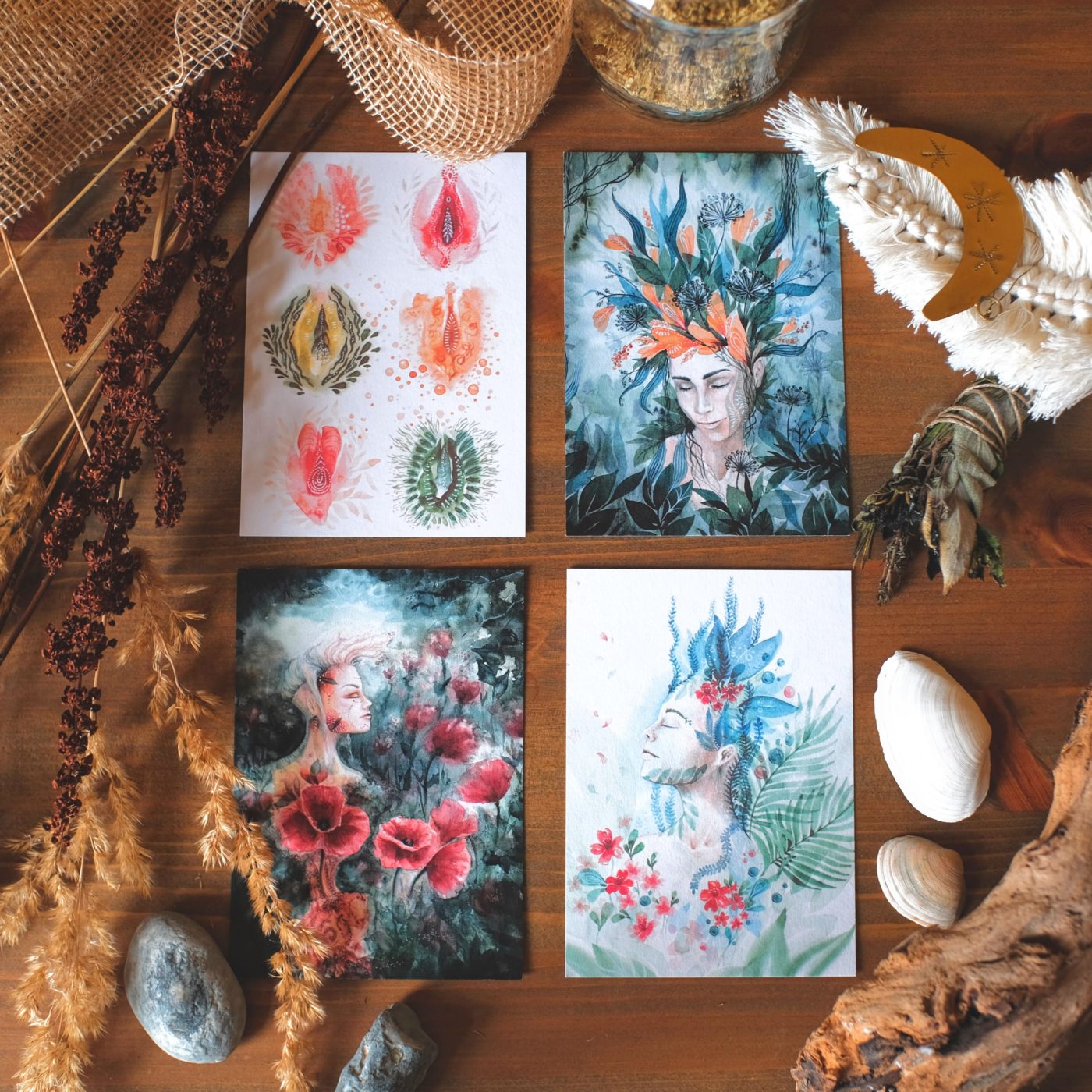 Postkarten-Set "Inneres Erblühen"