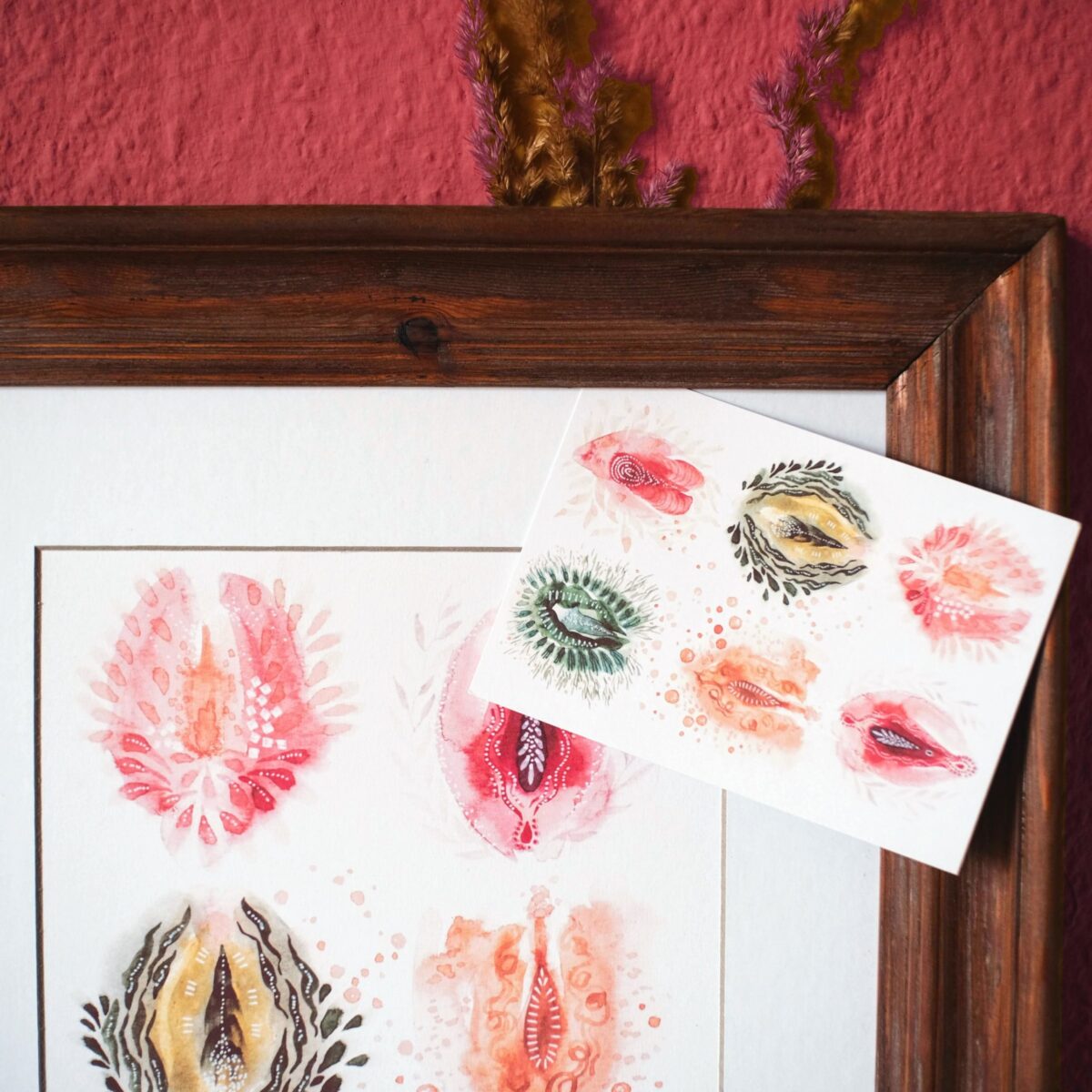 Vulvaliebe maria und der pinsel artprints oeko vegan boho period art vagina menstruation queer feminismus aquarell spirituell4 scaled - Maria und der Pinsel