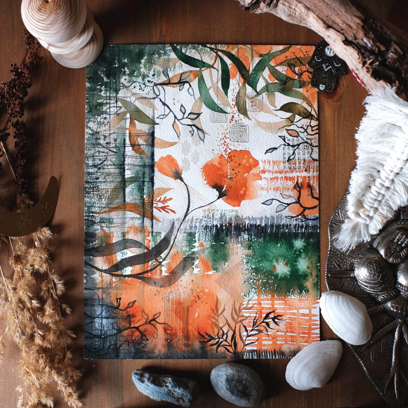 Aquarell "Orangenblüte"