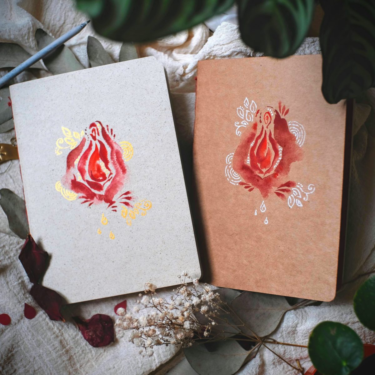 bleeding journal tagebuch fuer die tage bleeding vulva yoni menstruation periode innerer winter einkehr maria und der pinsel scaled - Maria und der Pinsel
