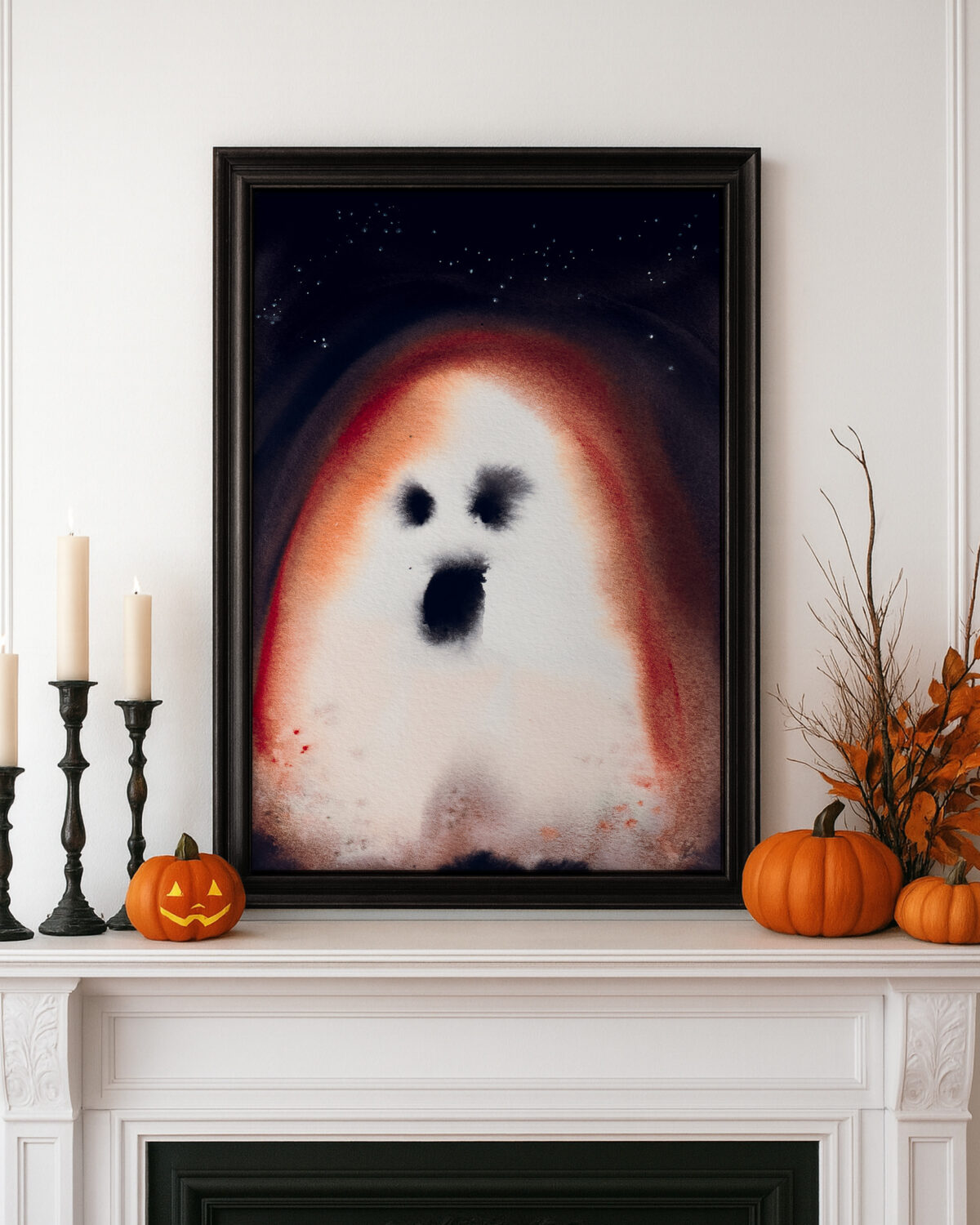 Maria und der Pinsel - Gradient Print BOO Haloween mit Kuerbissen Gradient Print ~ BOO