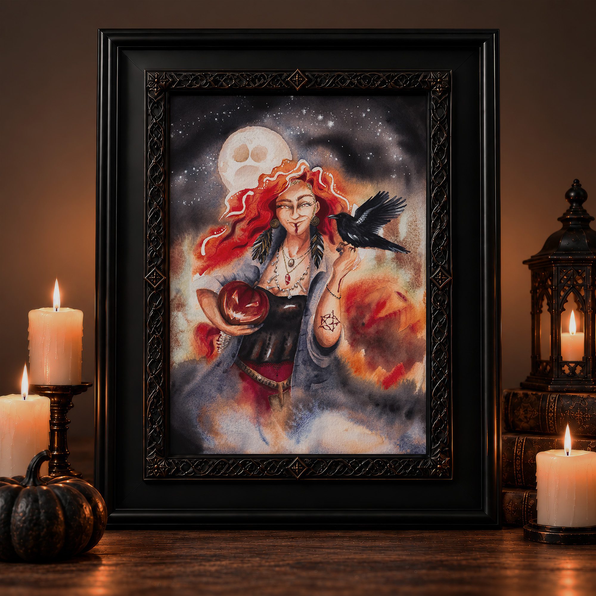 MORVENA Goldverzierung Halloween Witch 4 - Maria und der Pinsel