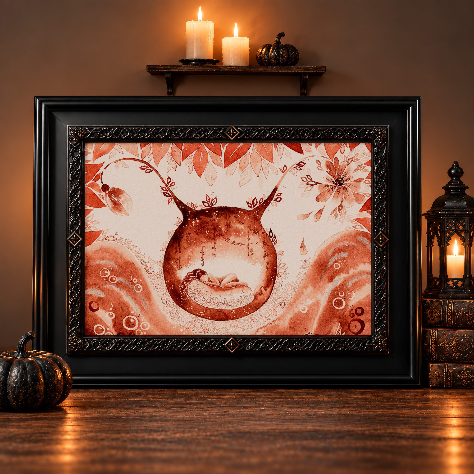 My Cave Mondblutmalerei Period Art Fine Print witchy season blood - Maria und der Pinsel