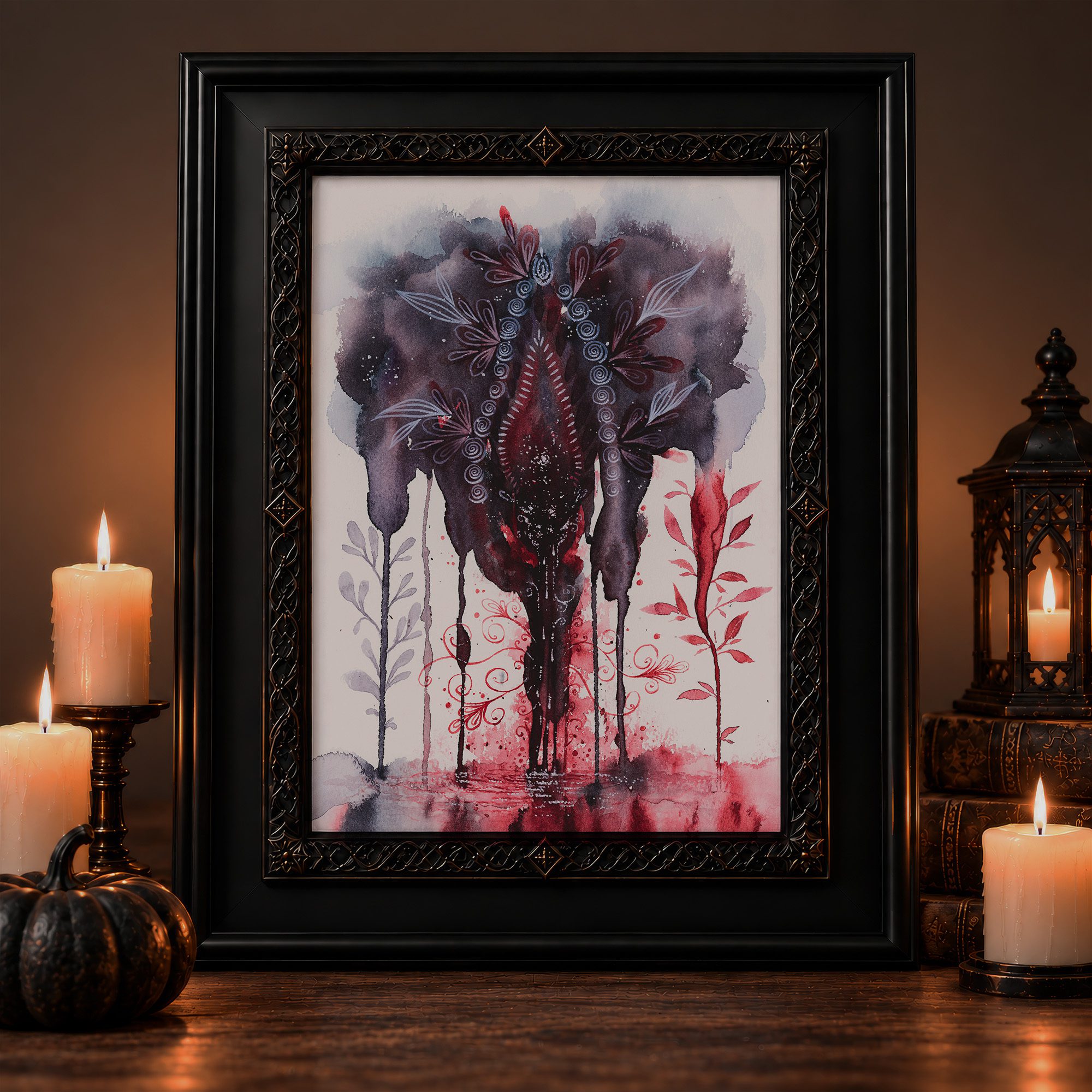 Yoni im Fluss bloody vulva halloween decor witchy season - Maria und der Pinsel