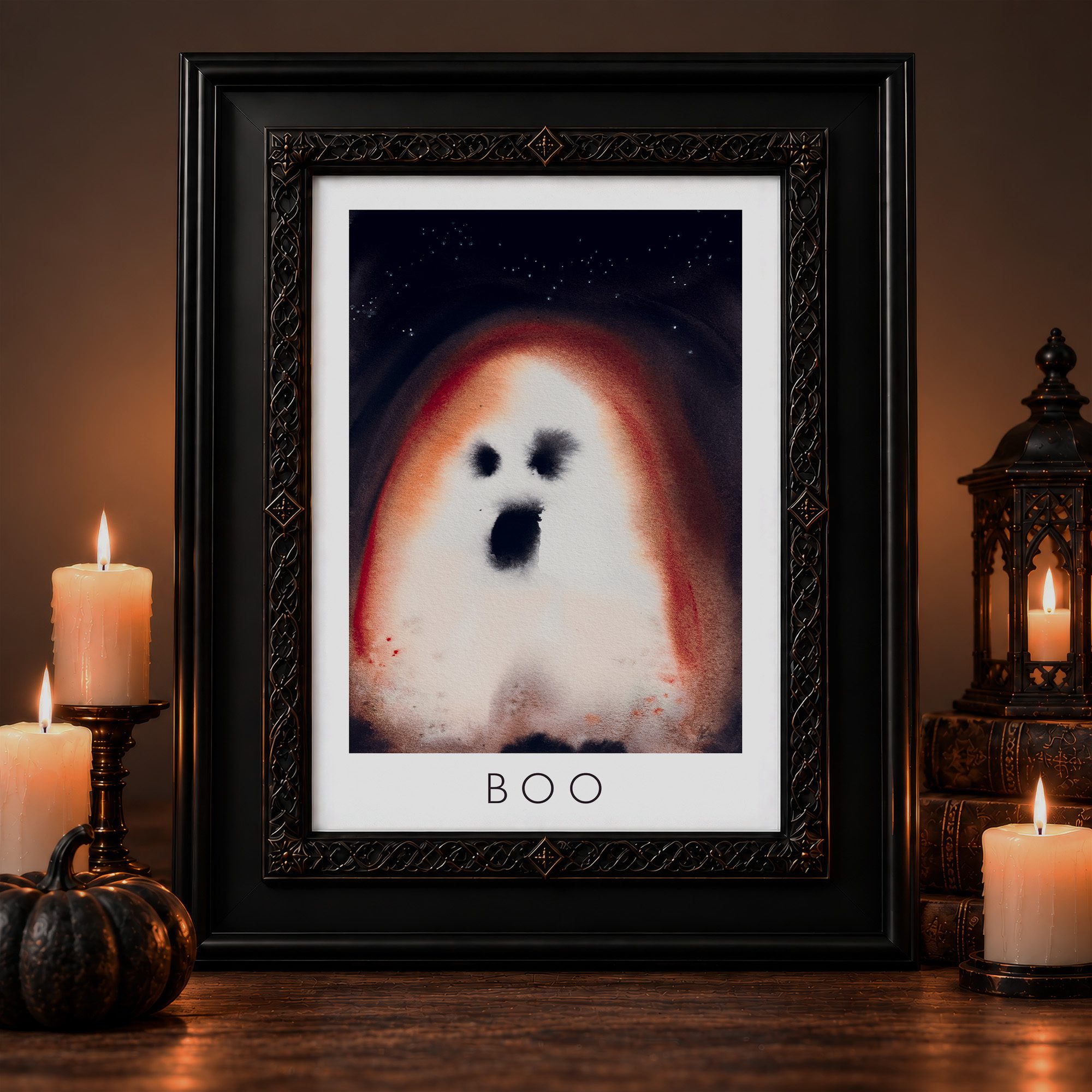 aura poster BOO Halloween decor - Maria und der Pinsel