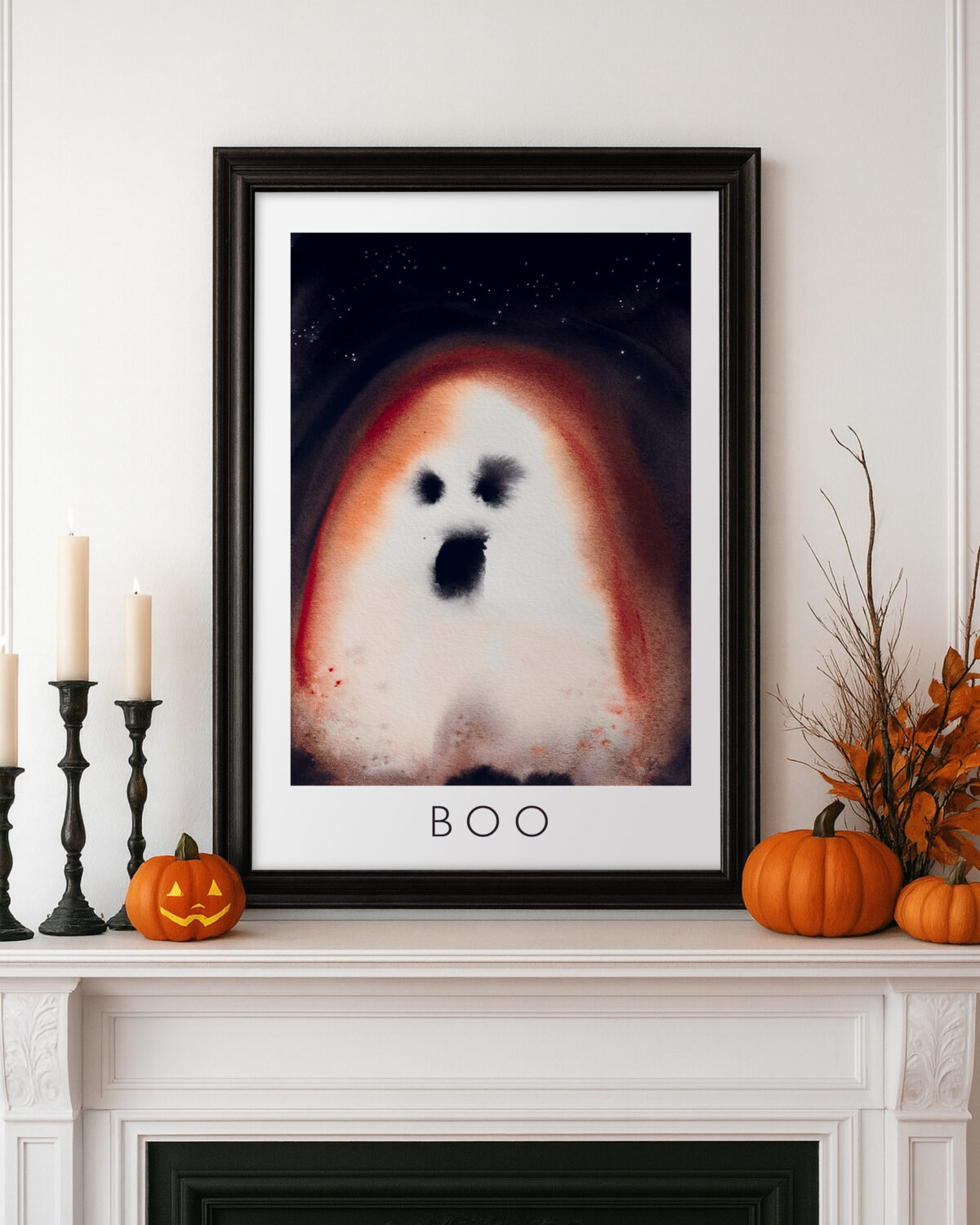 Maria und der Pinsel - aura poster BOO Halloween mit Kuerbissen Aura Poster ~ BOO