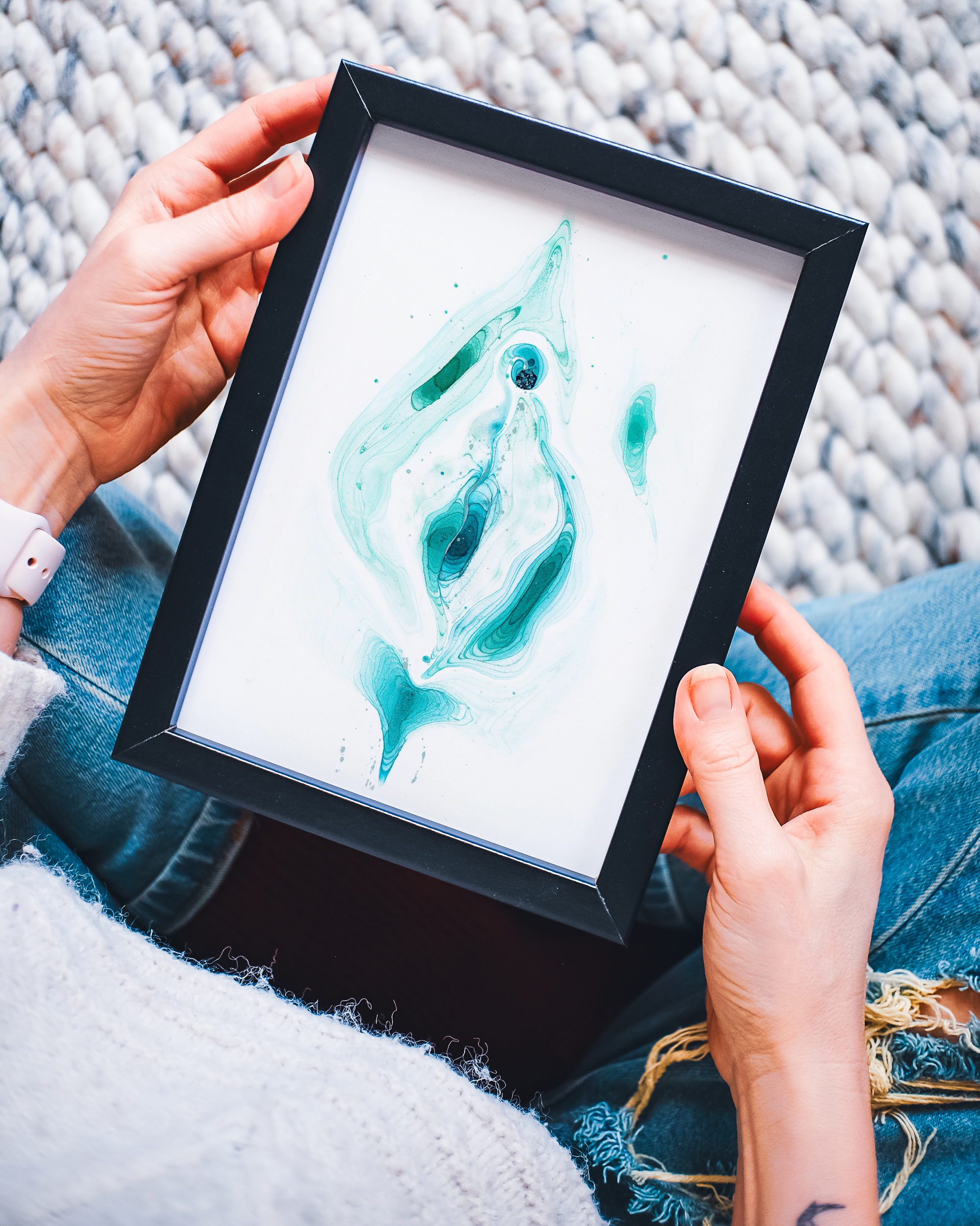 Vulva Lagoon Whisper schwarzer Rahmen 2 yoni vulvina feminine - Maria und der Pinsel