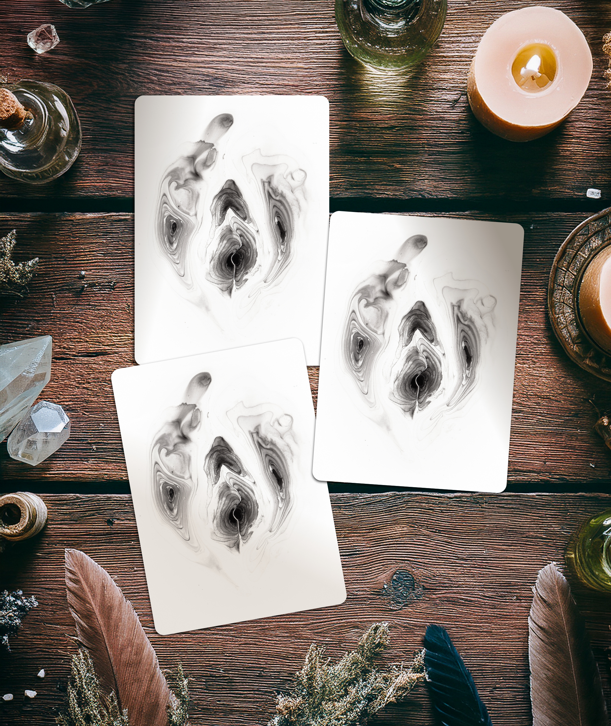 Postkarten 3er Vulvadark dunkel - Maria und der Pinsel