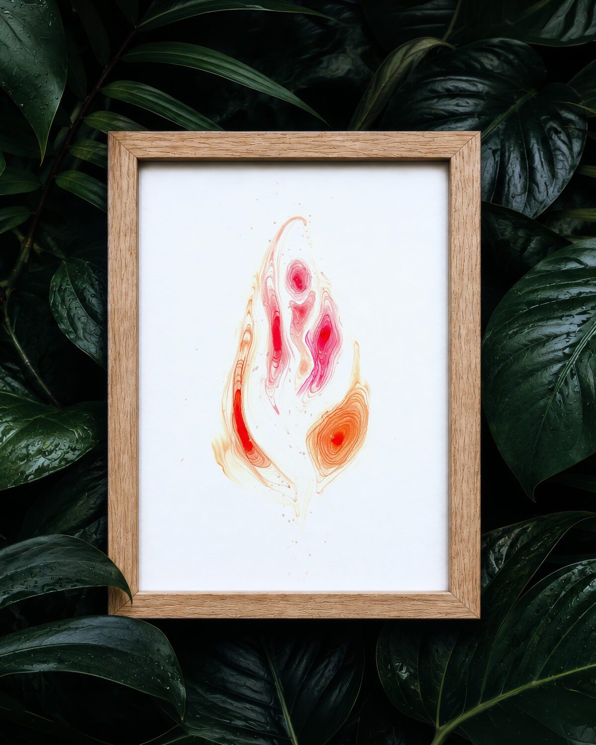 Vulva Unikat ~ CORAL BLOOM <p class="subtitle">DIN A5, gerahmt</p>