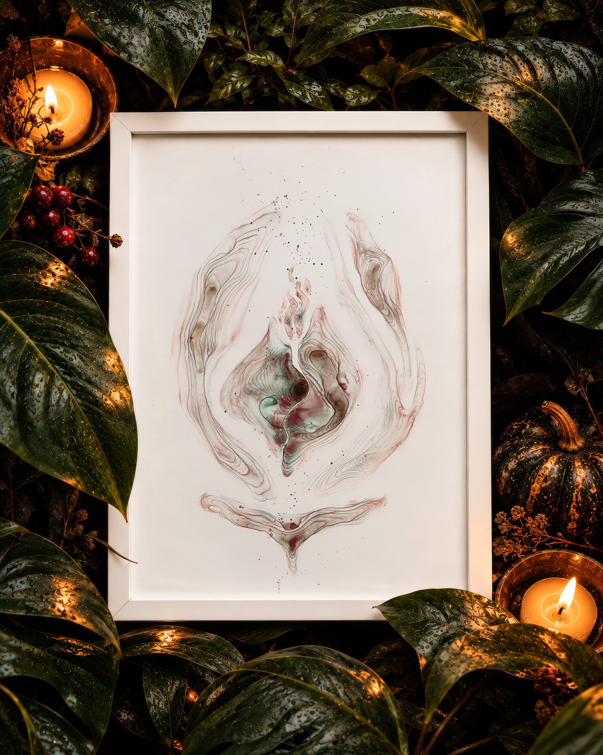 Vulva Forest Muse Halloween dark vulva witchy season yoni vulvina vulva kunst feminine 2 - Maria und der Pinsel