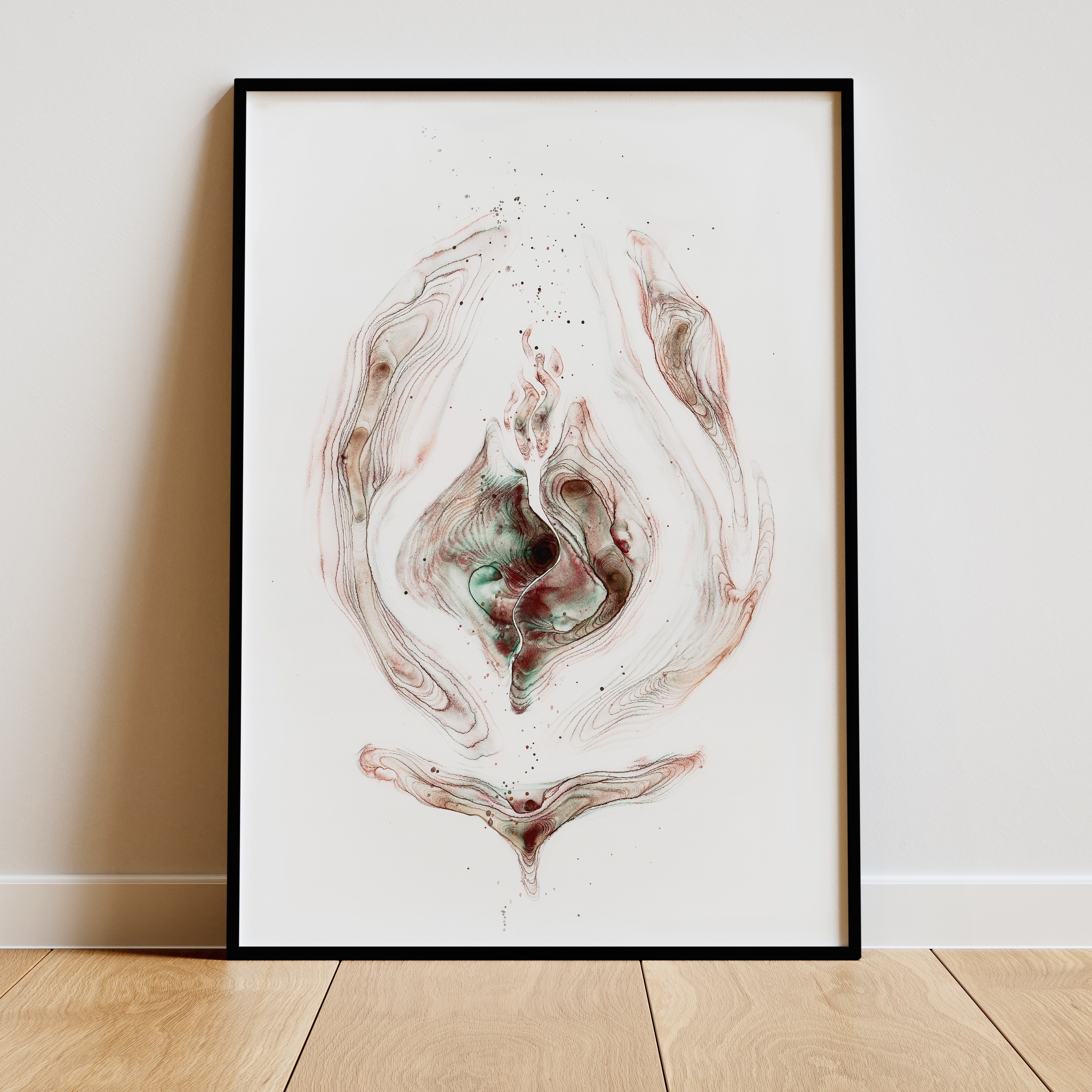 Vulva Forest Muse schwarzer Rahmen yoni vulvina vulva kunst feminine 2 - Maria und der Pinsel