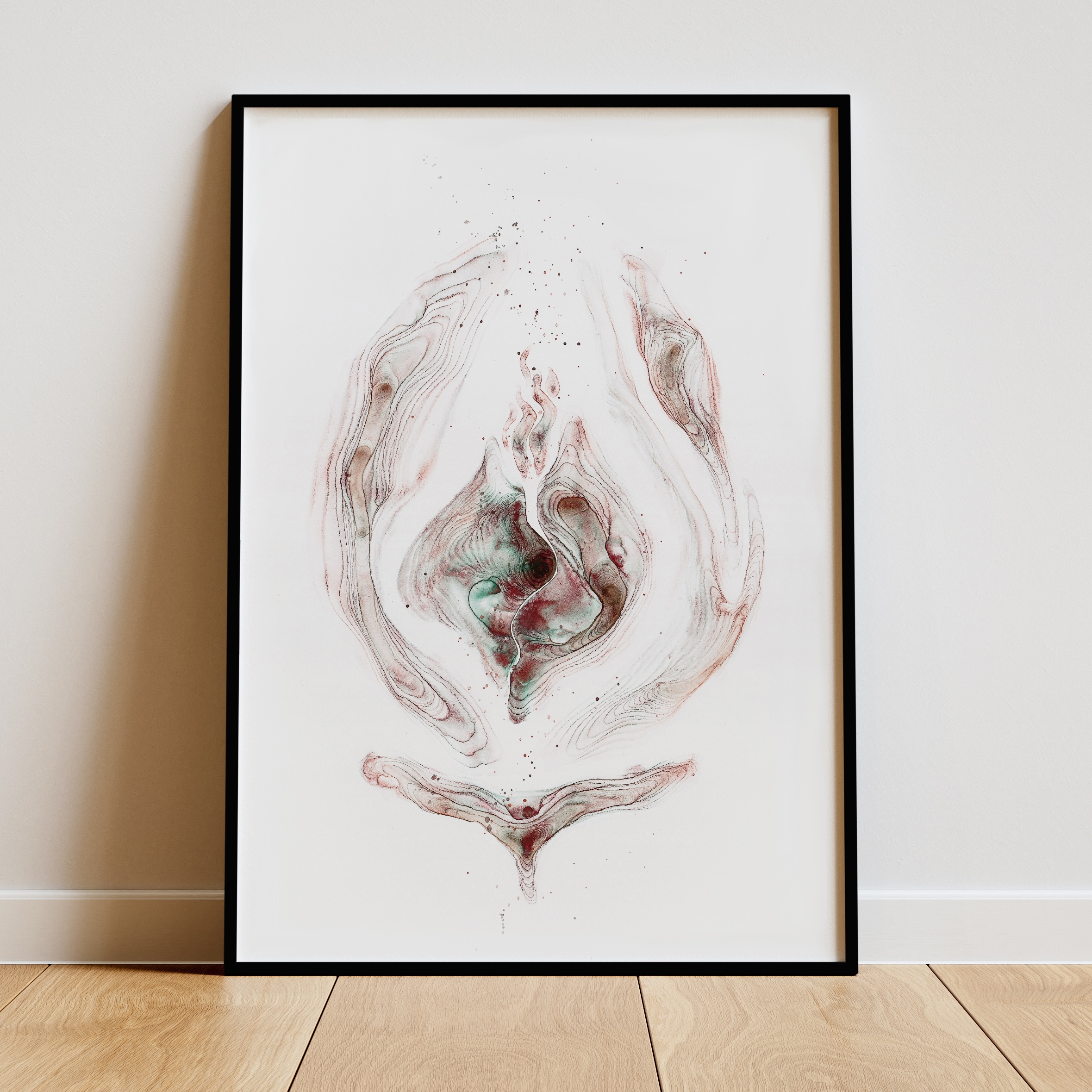 Vulva Forest Muse schwarzer Rahmen yoni vulvina vulva kunst feminine - Maria und der Pinsel