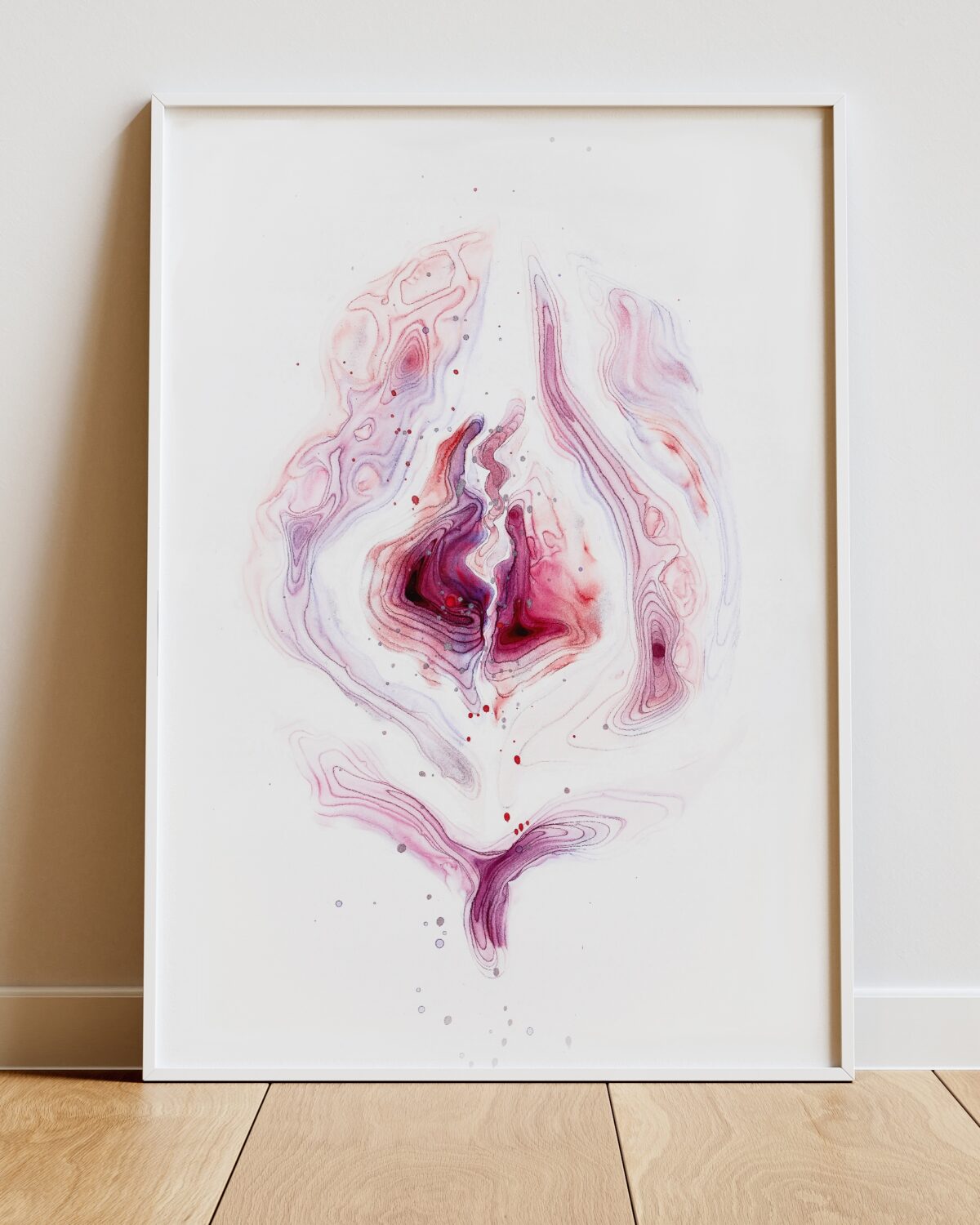 Vulva Unikat ~ RASPBERRY HEAVEN <p class="subtitle">DIN A3, gerahmt</p>