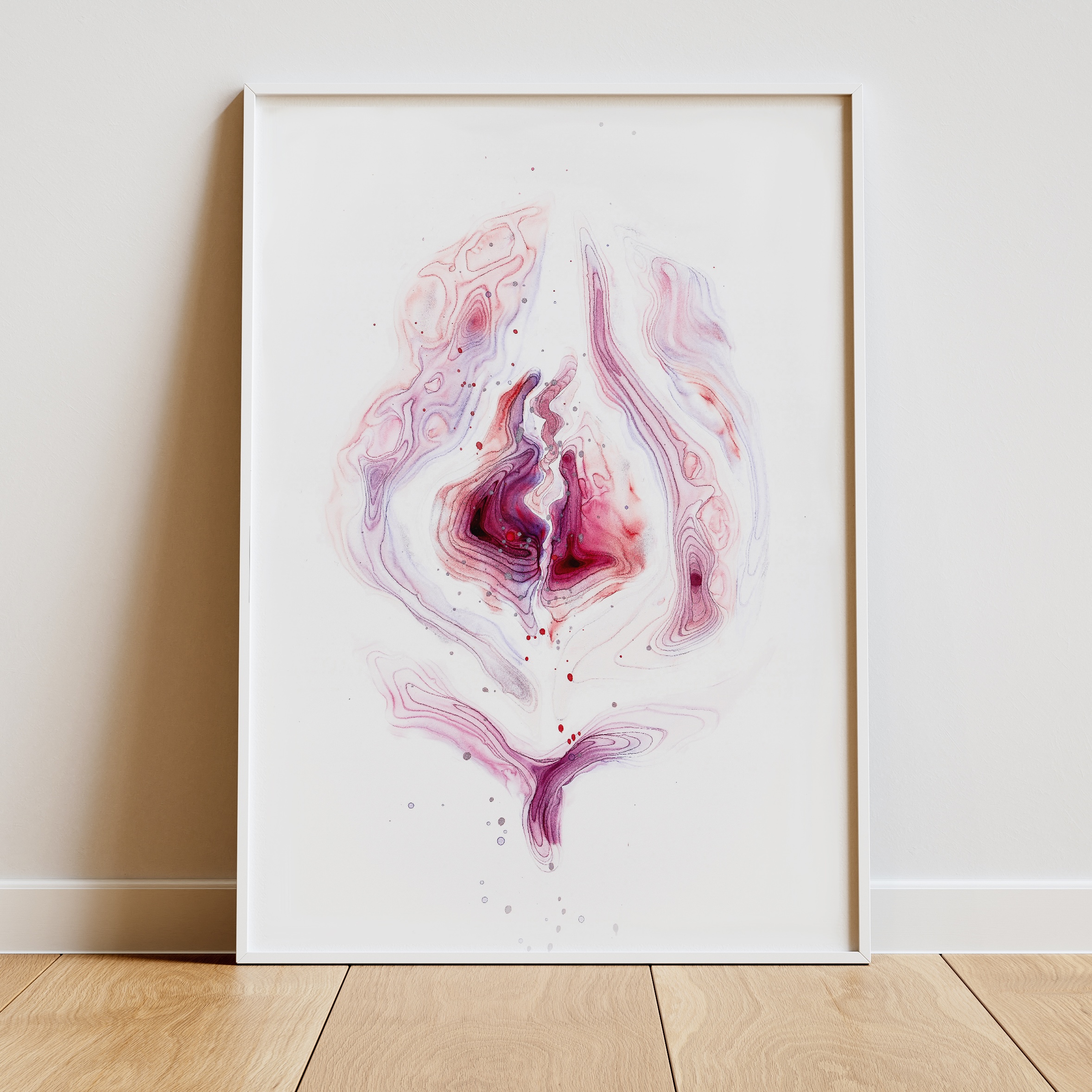 Vulva Raspberry Heaven weisser Rahmen yoni vulvina vulva kunst feminine - Maria und der Pinsel