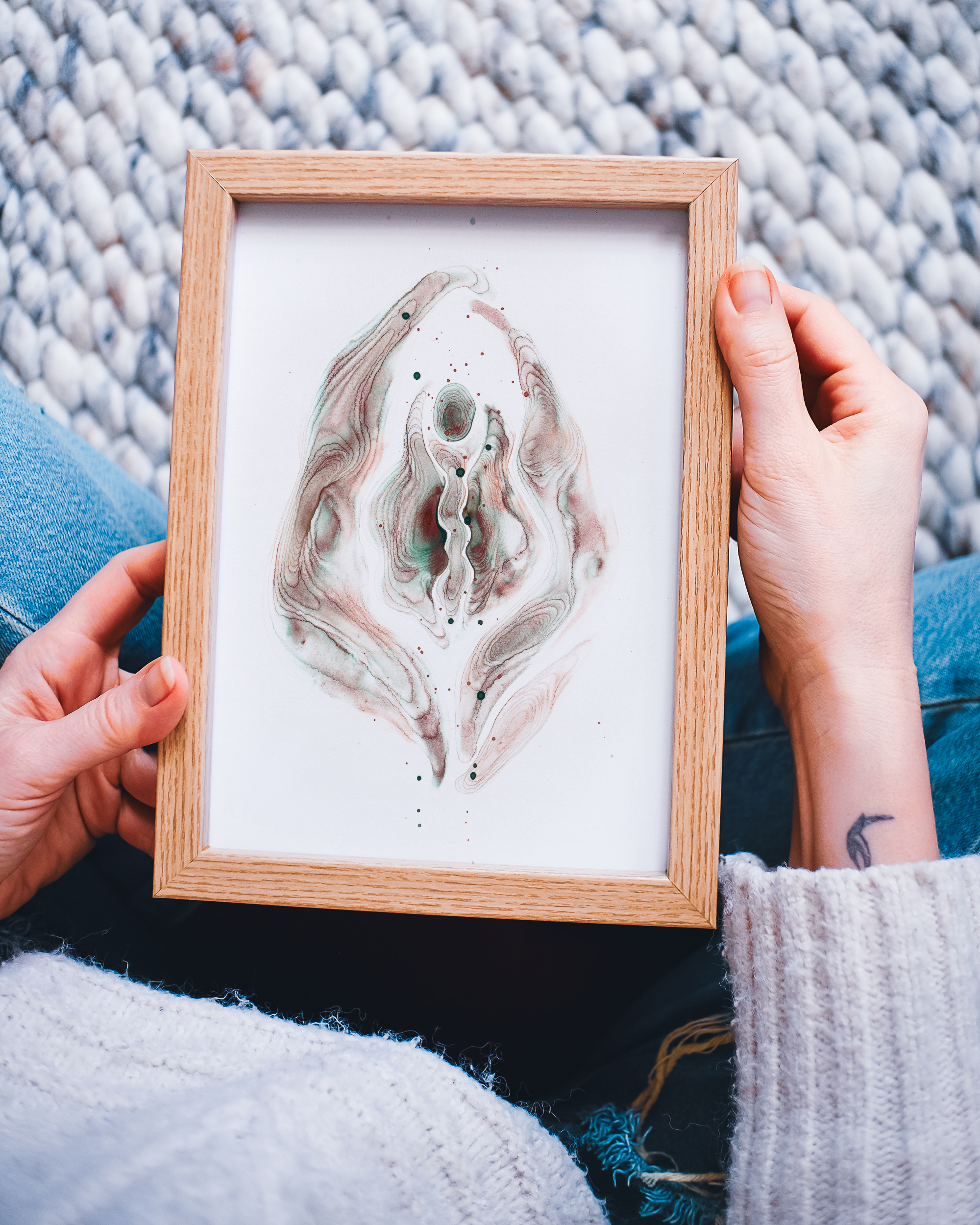 Vulva Woodland Spell Holz Rahmen yoni vulvina vulva kunst feminine - Maria und der Pinsel