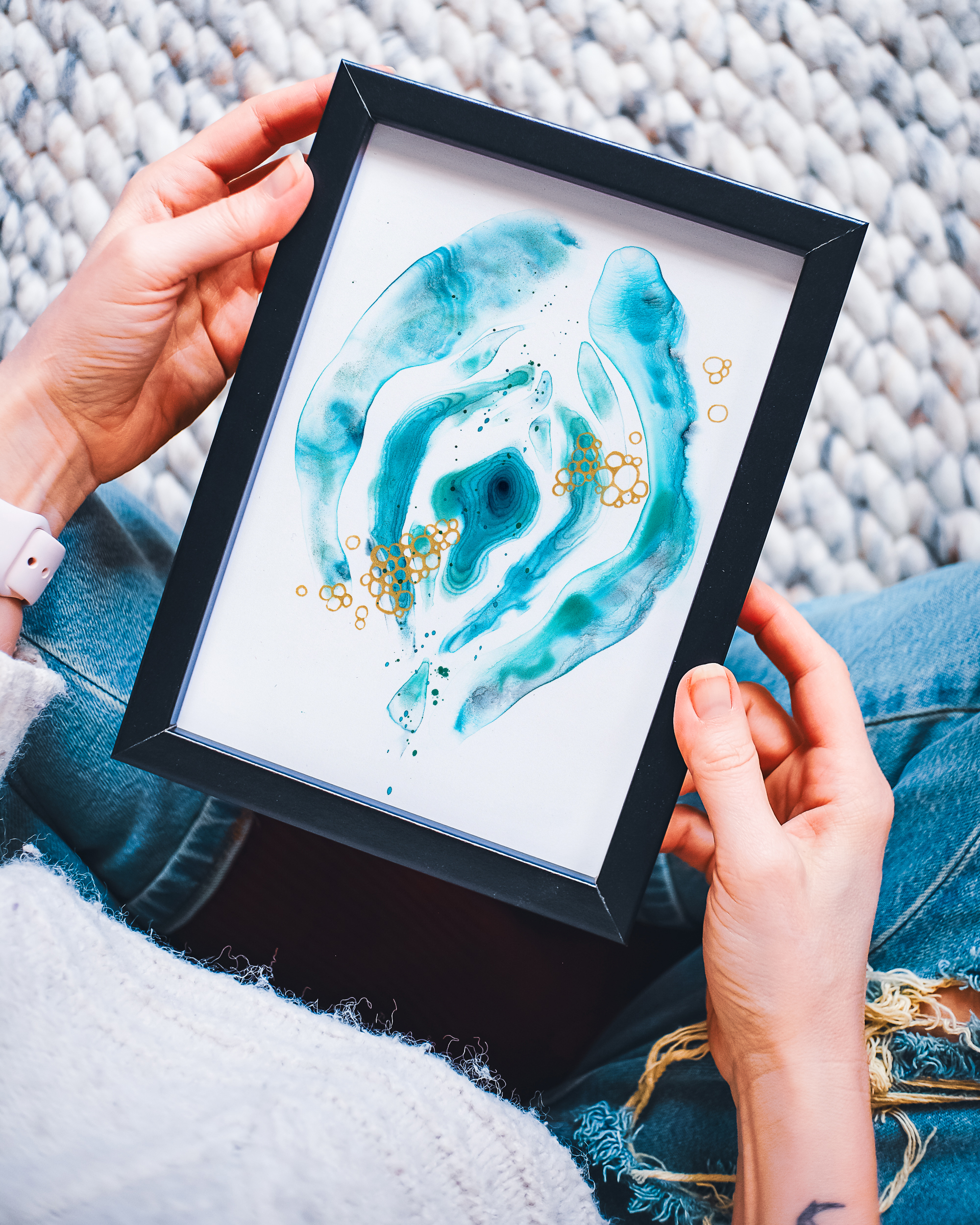 Vulva Azure Cove Schwarzer Rahmen yoni vulvina feminine - Maria und der Pinsel