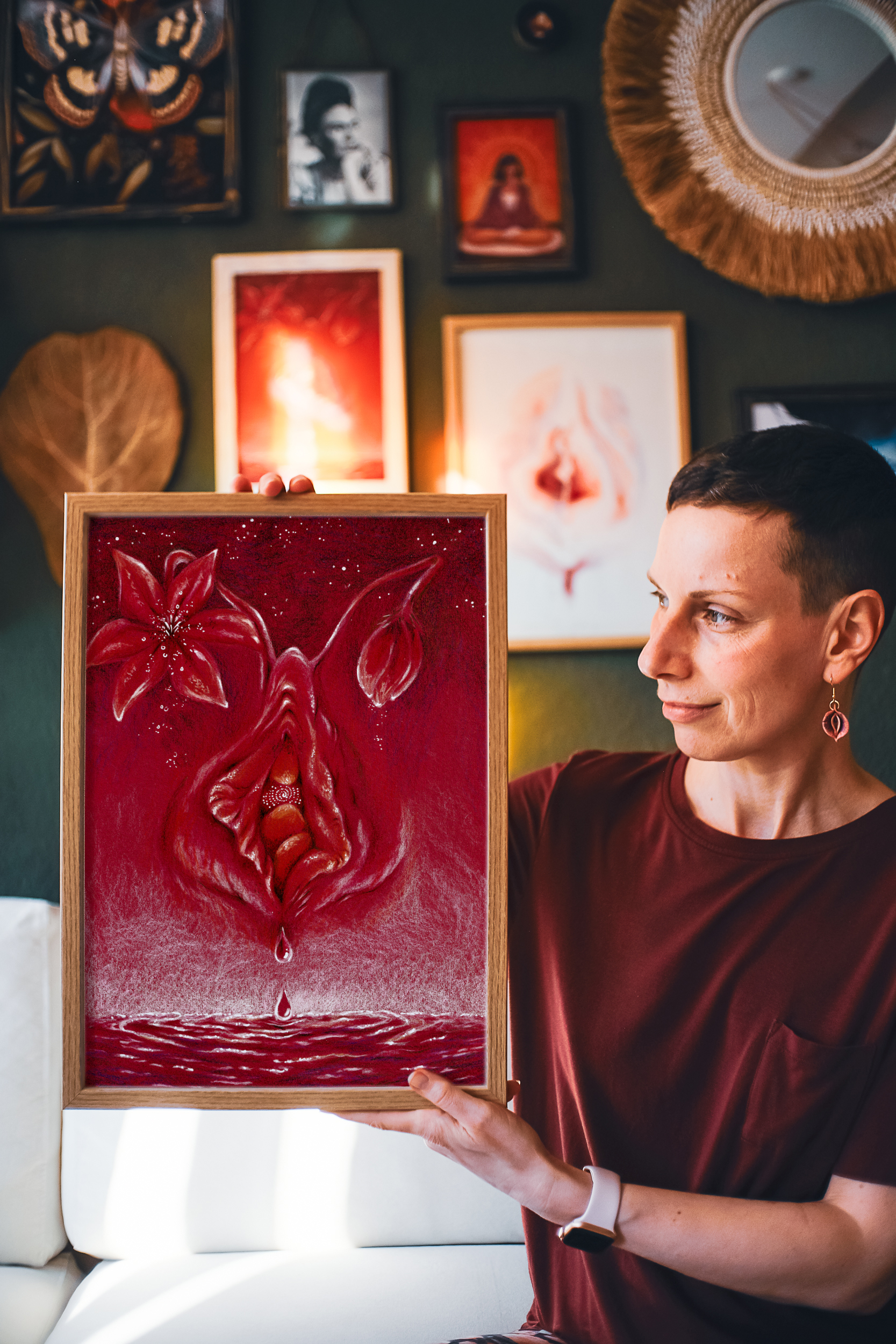 Yoni in Red Vulva Kunst Vagina Vulvina me - Maria und der Pinsel