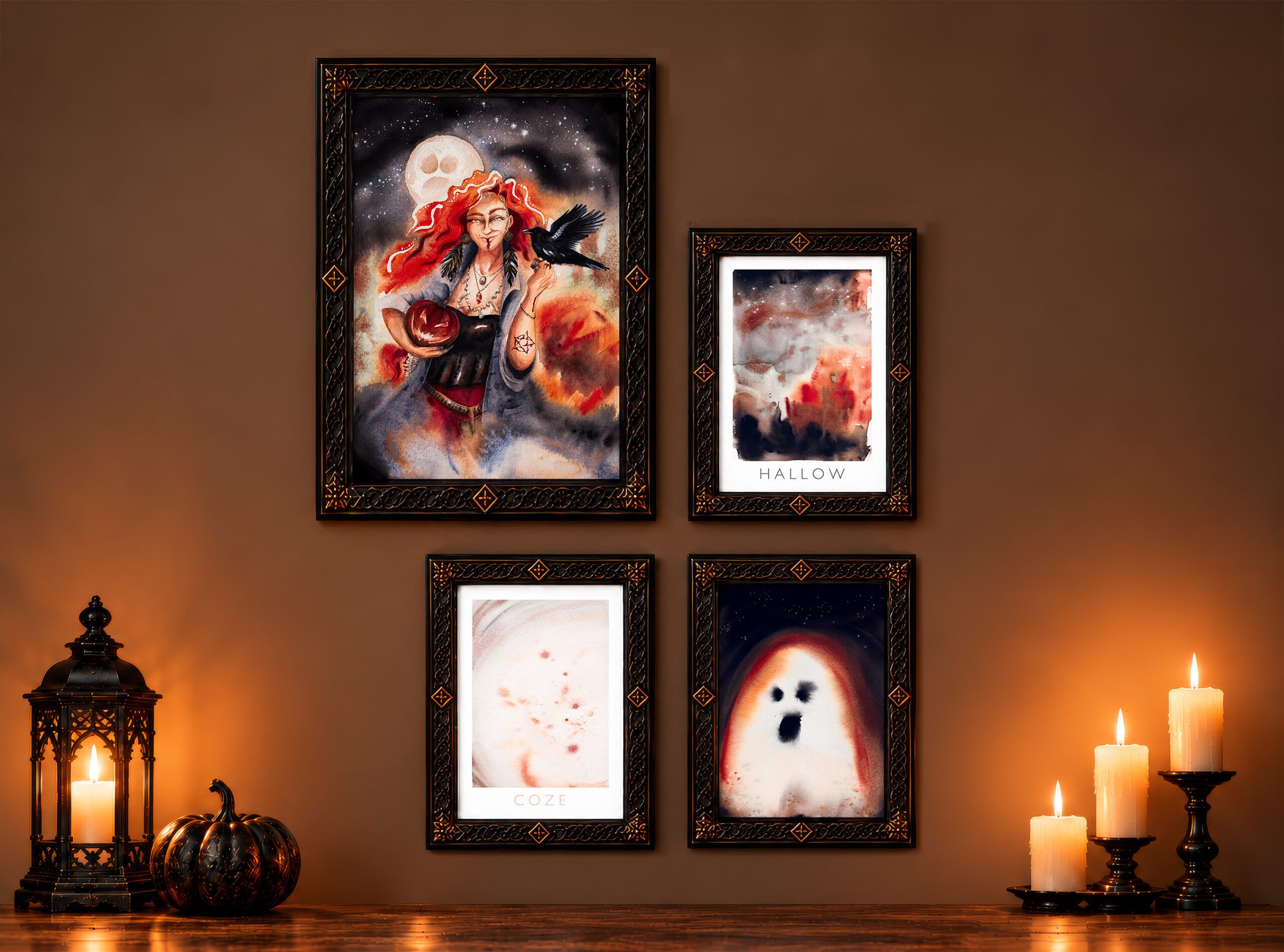 Maria und der Pinsel - Halloween Gallery wall Mix scaled Halloween Gallery wall Mix scaled - Maria und der Pinsel