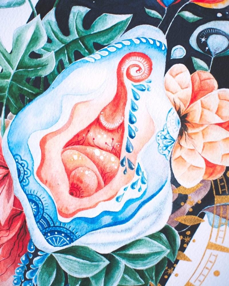 vulvaschönes - dein vulva portrait aquarell yoni vagina maria und der pinsel vulversity vulvacasting persoenlich individuell 7 scaled Vulva Portrait - Details