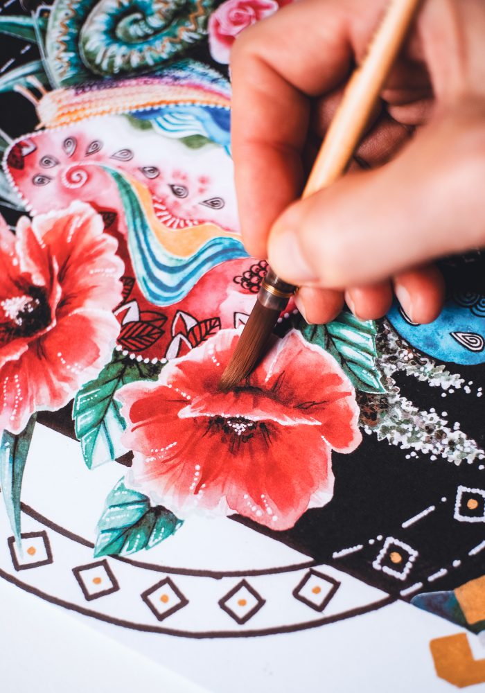 individuelle aufträge - vulva portrait schossraumheilung schwesternschaft vulva casting vagina yoni selbstliebe wertschaetzung goettin individuell vulva bild gemaelde geschenk Vulva Portrait "Die Sommernajade" - 2024